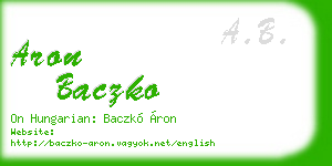 aron baczko business card